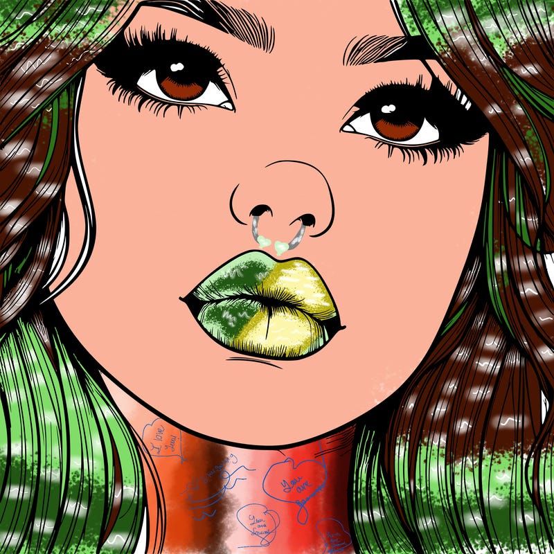 really realistic girl with lips