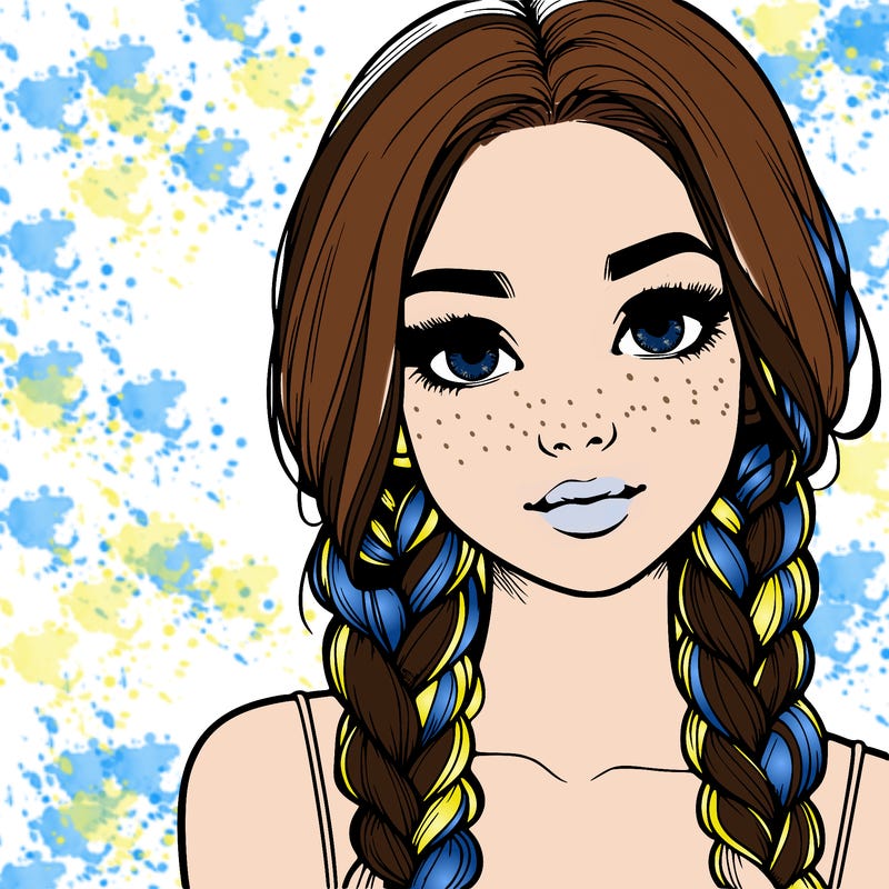 realistic girl with braids