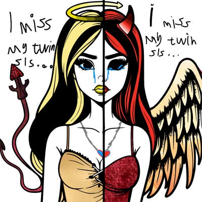 devil vs angel realistic girl