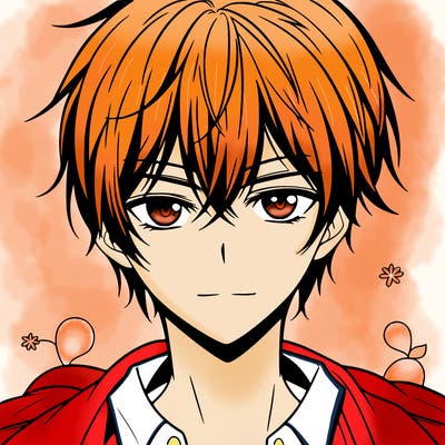 anima boy with handsome face