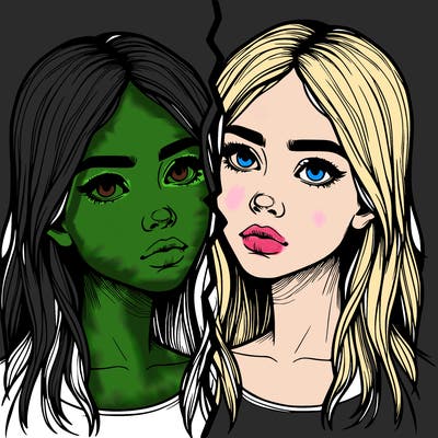 realistic girl split