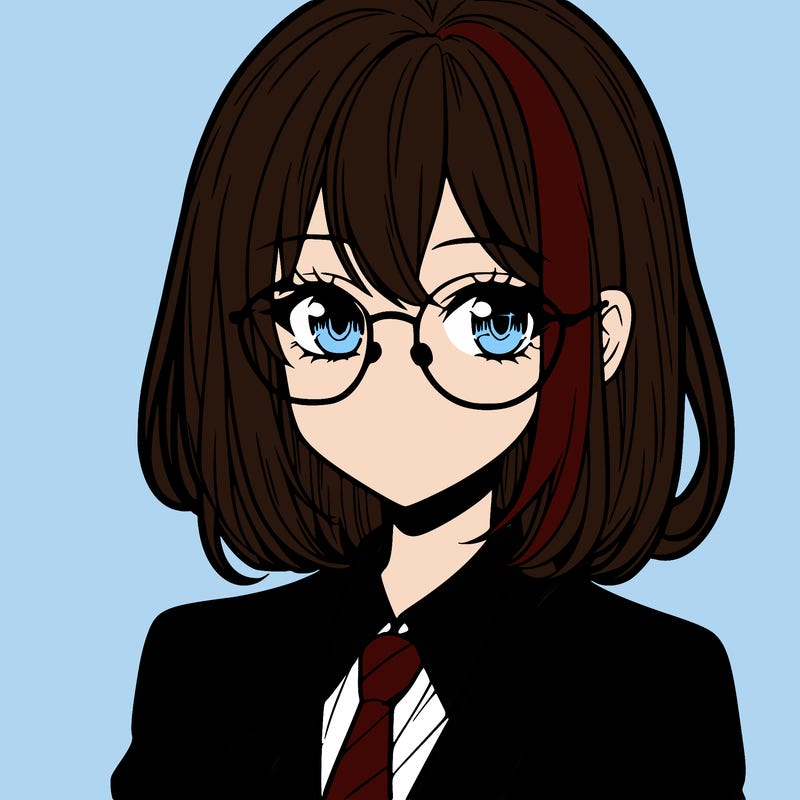 manga woman character with glasses