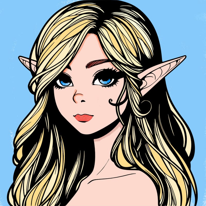 elf girl realistic dark fantasy