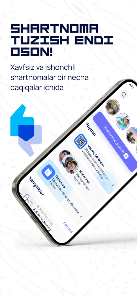 Hesap - Dashboard dell'app Hesap su un iPhone che mostra strumenti aziendali per la creazione di contratti e la gestione dei partner.