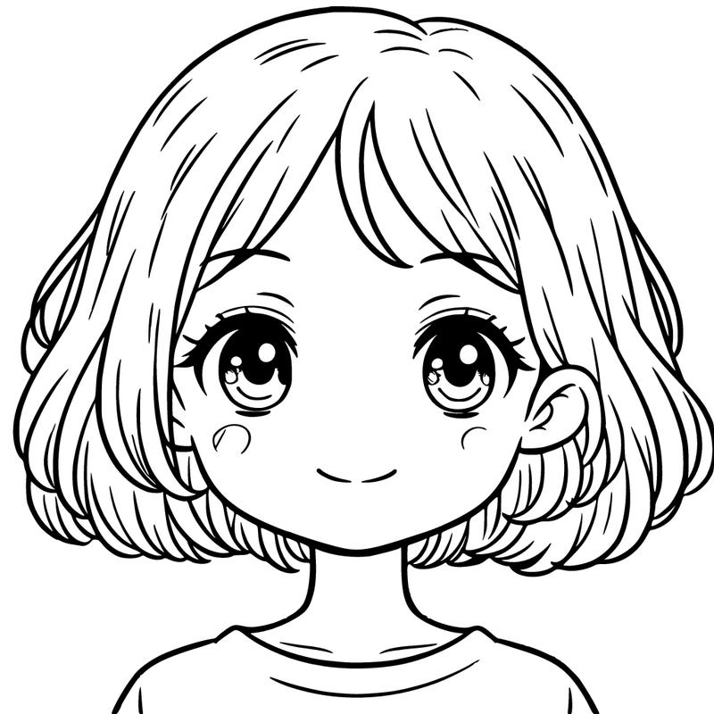 a girl with short hair