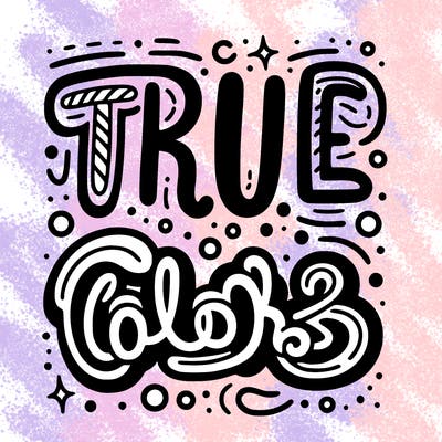 "true colors" written