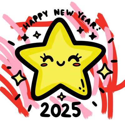 happy new year 2025 star wish