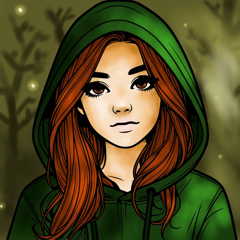 realistic girl with a hoodie