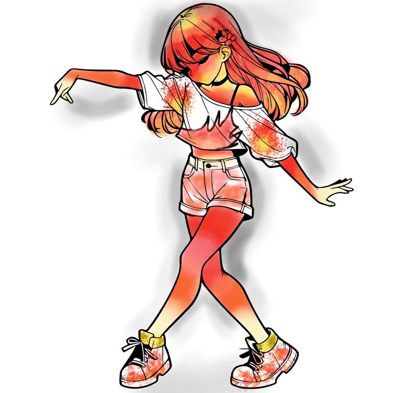realistic girl danceing