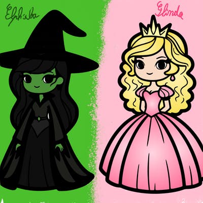 elphaba and glinda  from wicked