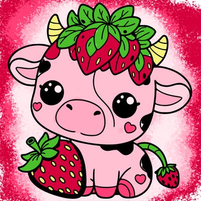 cute strawberry cow
