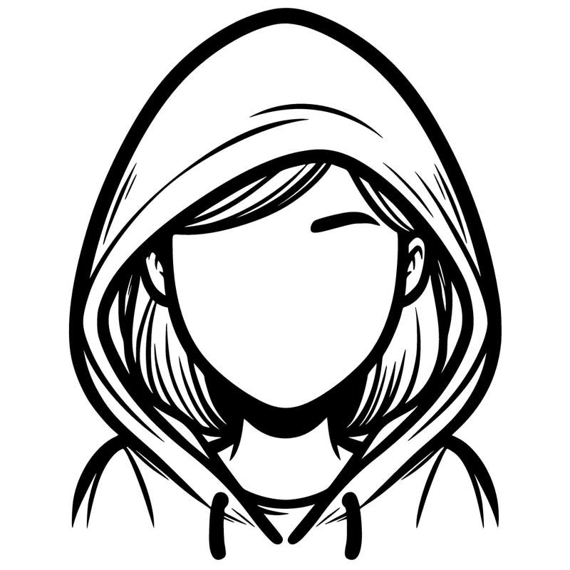 a faceless woman with a hood