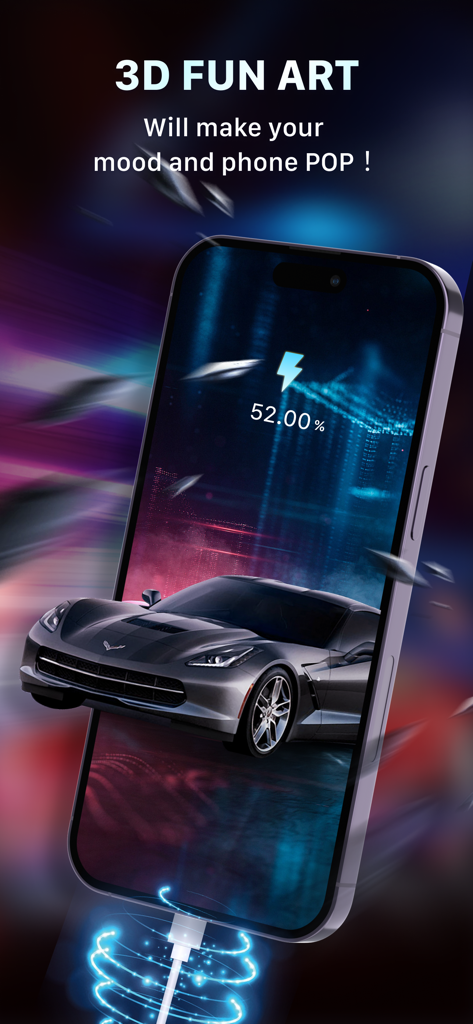 Magic Charger-Charge Animation - 3D sports car charging animation on iPhone screen