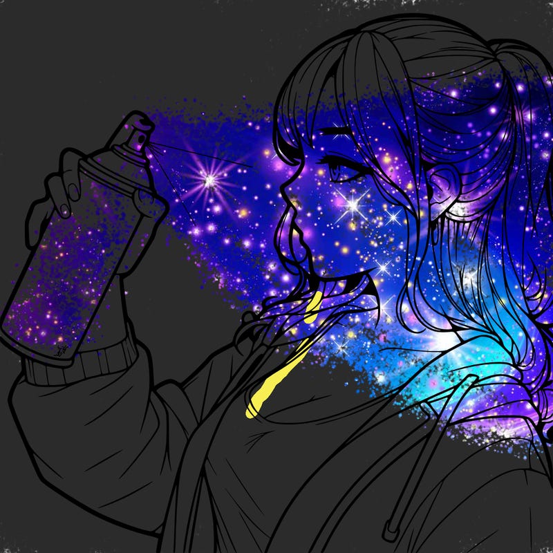 a realistic girl spray, painting