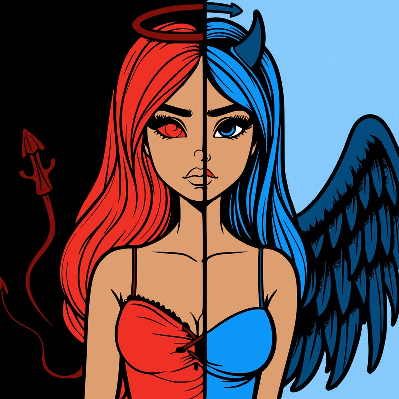 devil vs angel realistic girl