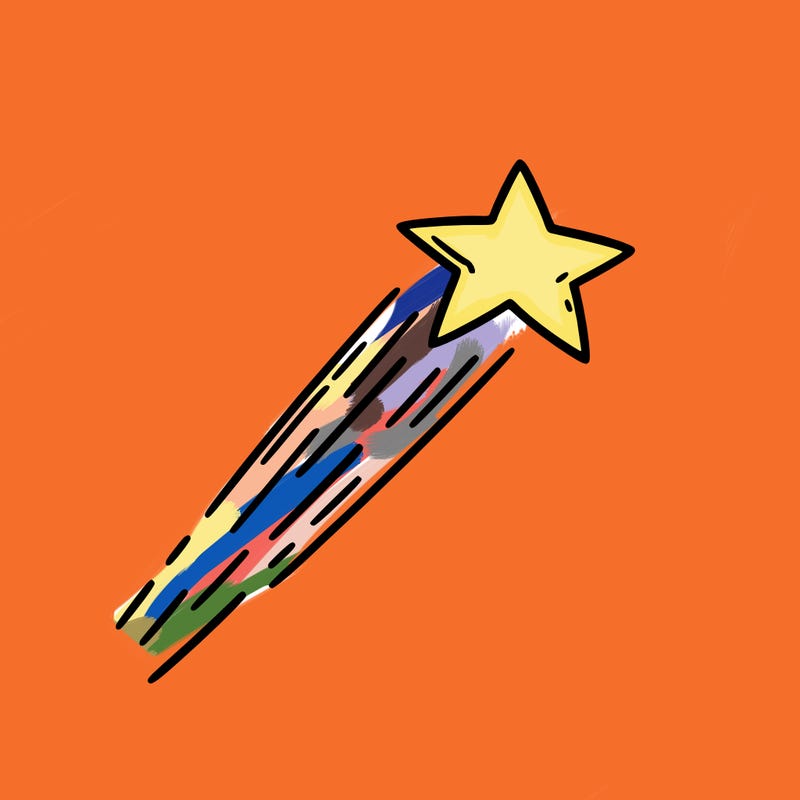 a shooting star in the sky