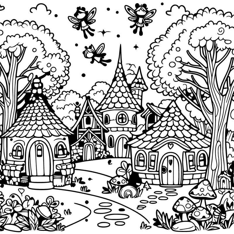 fairy village in trees