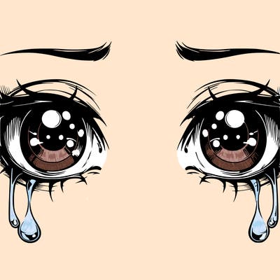realistic eyes with tears