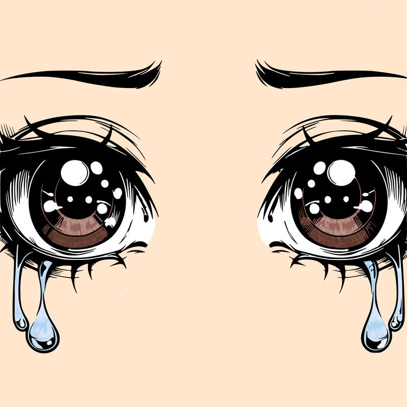 realistic eyes with tears