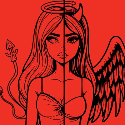 devil vs angel realistic girl