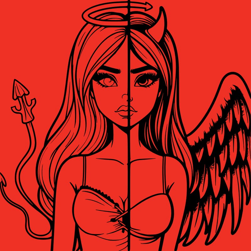 devil vs angel realistic girl