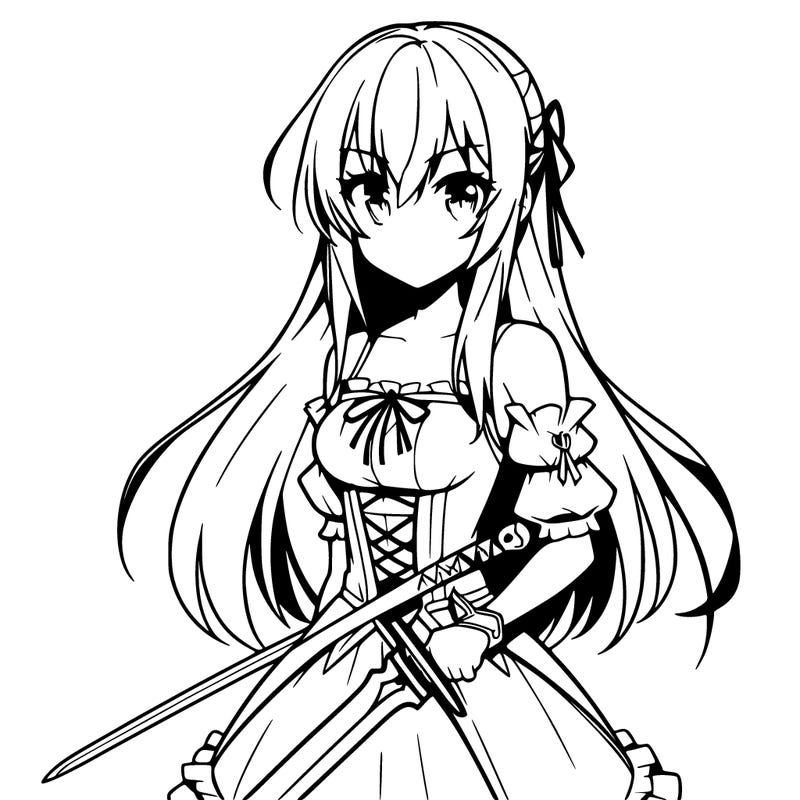 anime female with sword