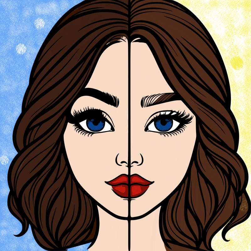 realistic girl split half