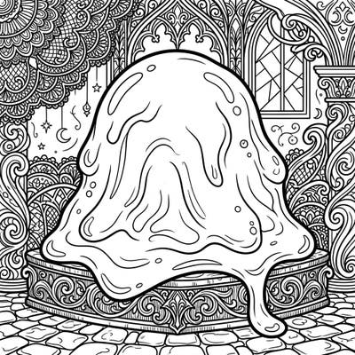 Dive into a world where mystery meets imagination with this captivating Gothic Gelatinous Blob coloring page. Perfect for those who love dark aesthetics and unique fantasy creatures, it promises a truly enchanting artistic experience.