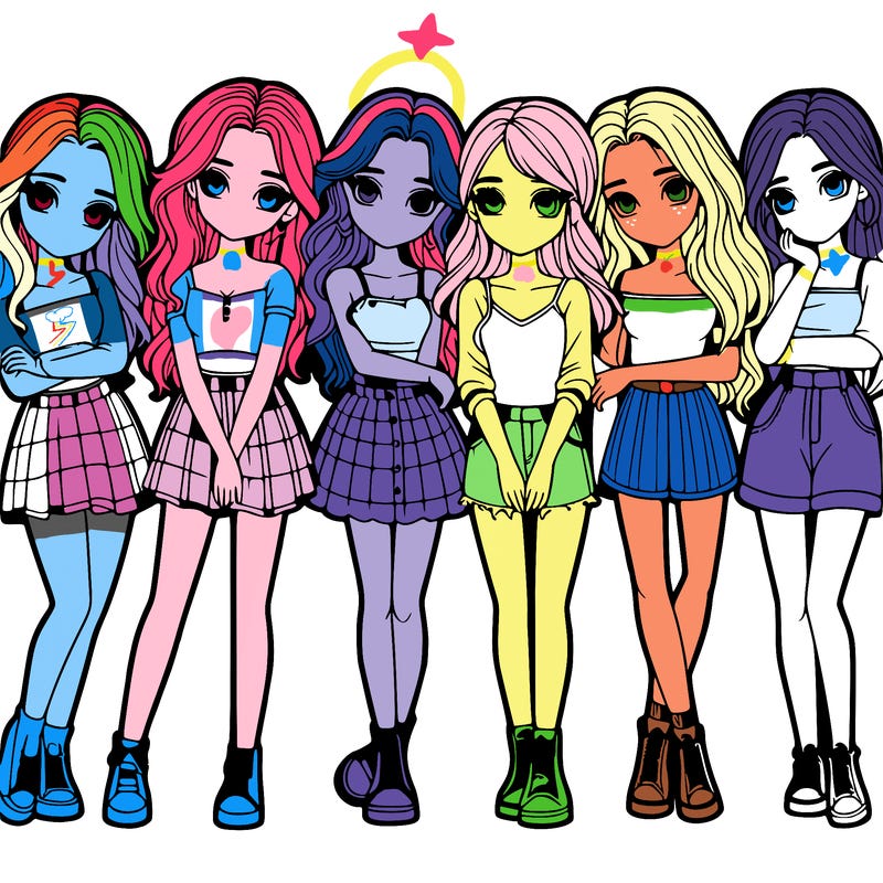 a group of girls realistic