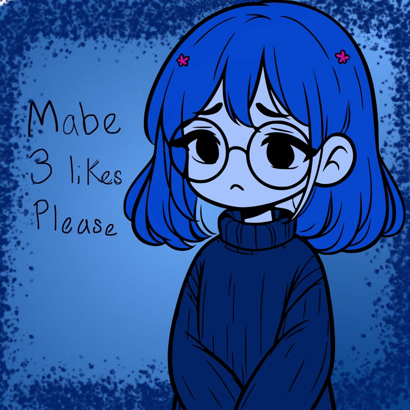 sad girl with glasses in a sweater
