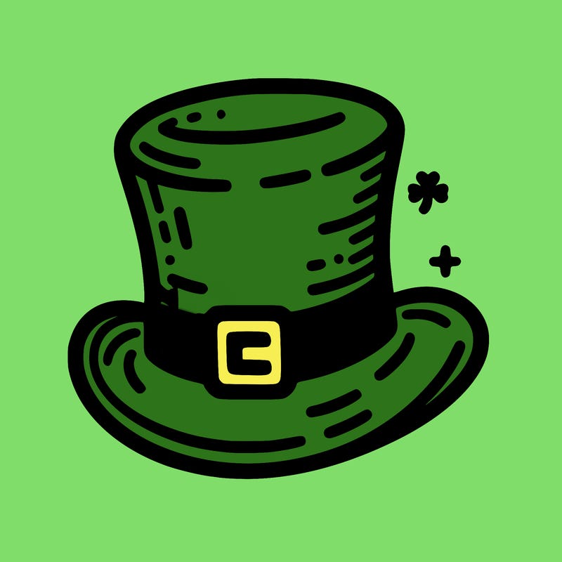 st patrick hat with thin lines