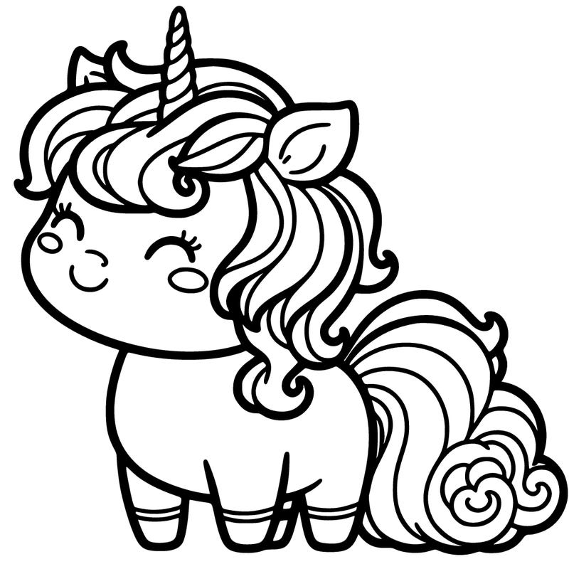 unicorn with a fluffy tail with its owner