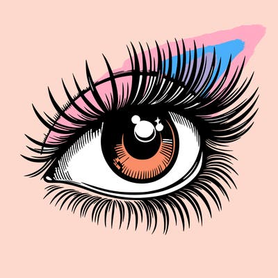 realistic eye long eylashes