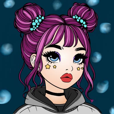 realistic girl with space buns