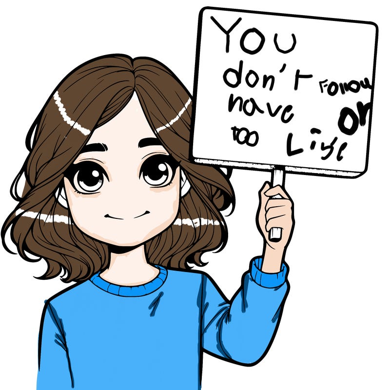 realistic girl holding up a sign