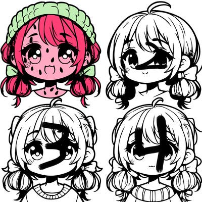 manga character girl kid