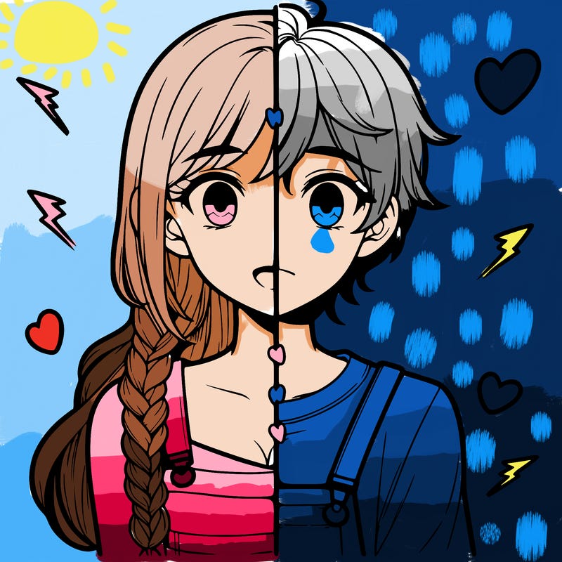 realistic girl boy split