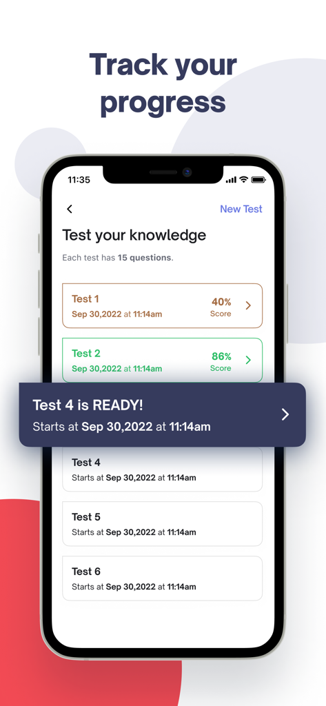 EPPP Exam Prep 2025 app interface showing test scores and progress tracking