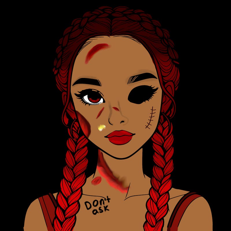 realistic girl with braids