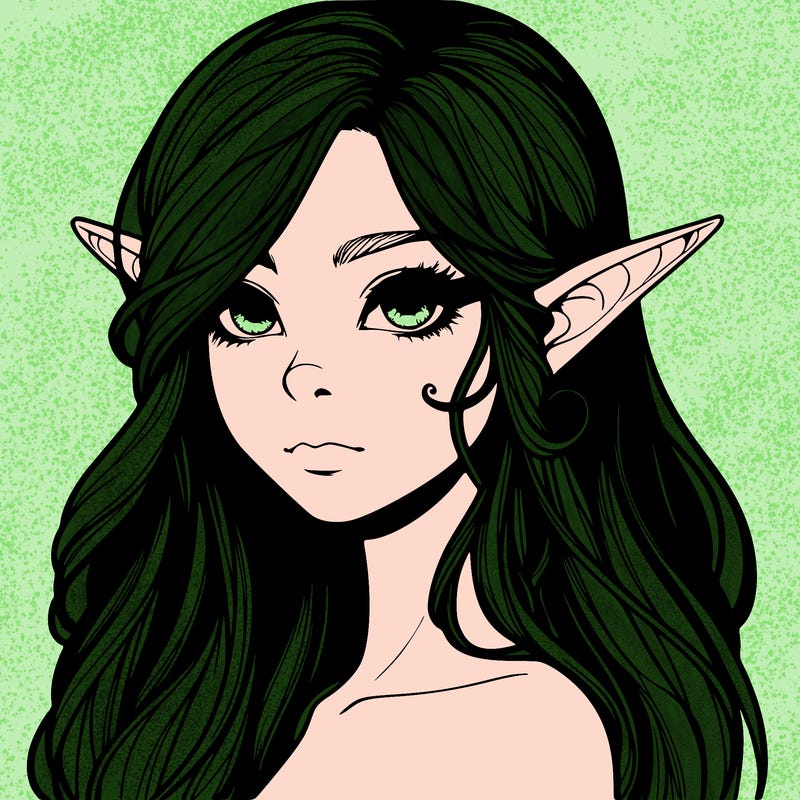 elf girl realistic dark fantasy