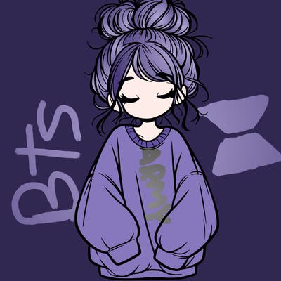 girl with baggy sweatshirt and messy bun