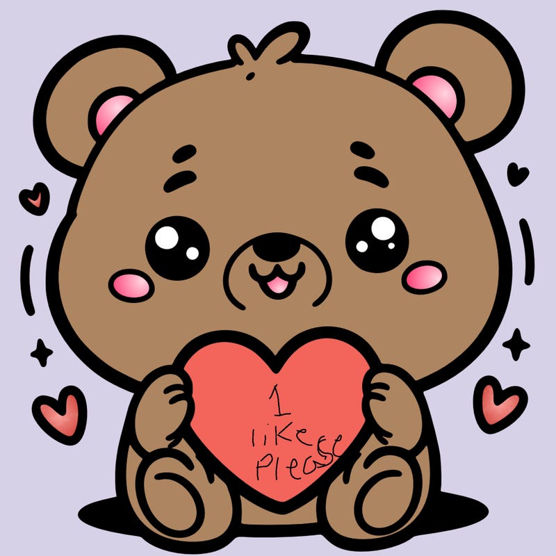a cute bear holding a heart