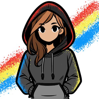a woman wearing a hoodie