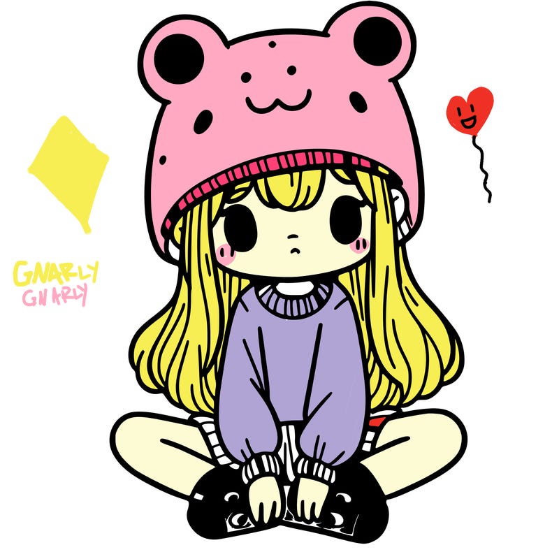 a girl wearing a frog hat and some frog socks