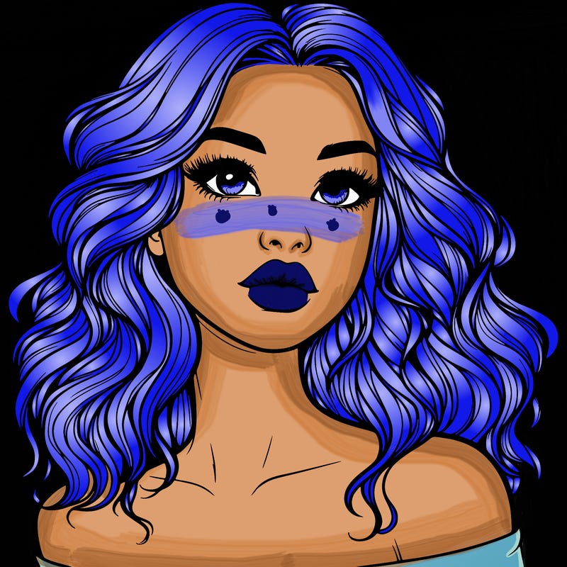 realistic girl with wavy hair and lips
