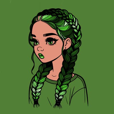 realistic girl with braids