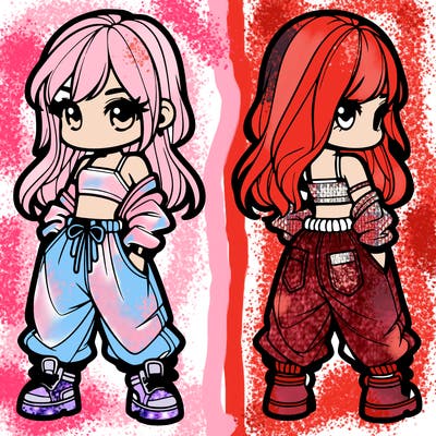 girl in crop top and baggy pants