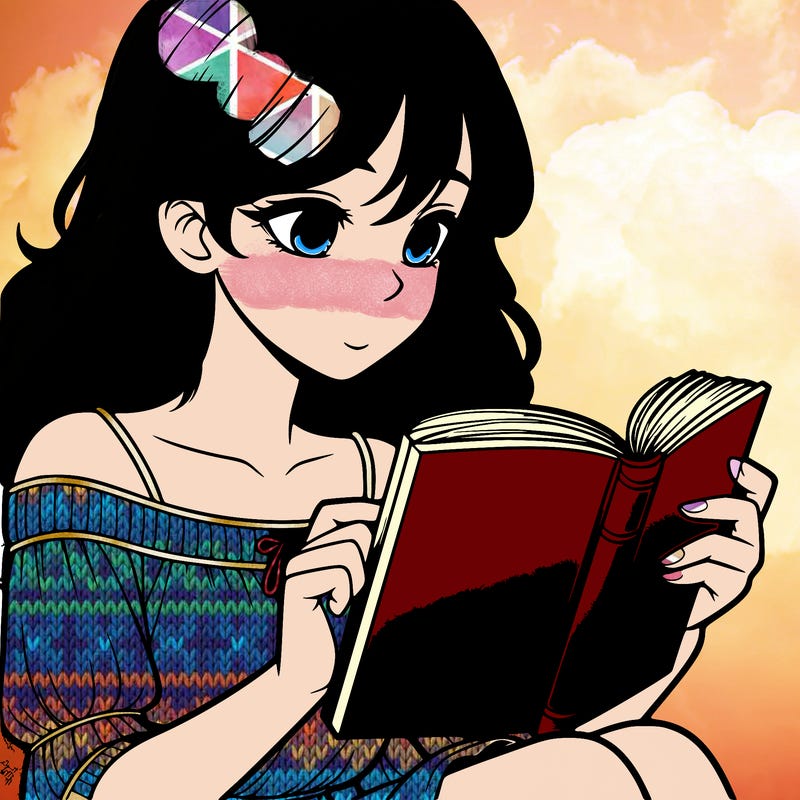 realistic girl reading