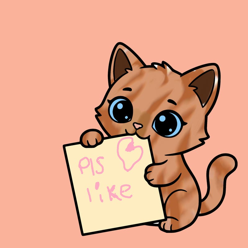 a small cat with a blank sheet of paper in its hand. the cat is sooooooo cute!