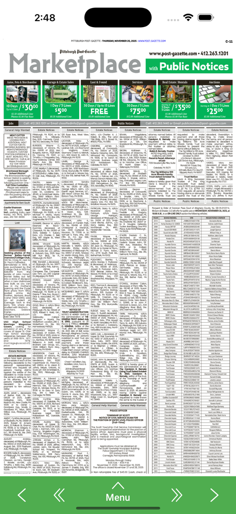 PGe - Digital marketplace and classifieds section of the PGe newspaper app